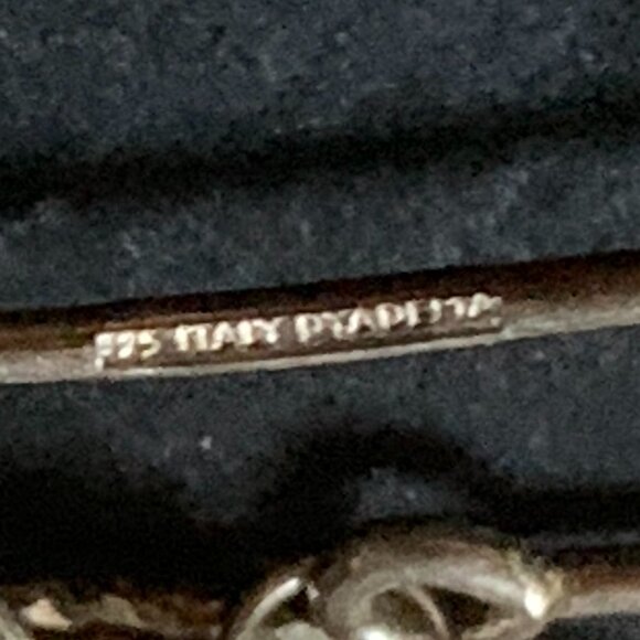 Sterling Silver Diamond Cut Dangle Earrings Italy Signed Dyadema - Picture 4 of 4